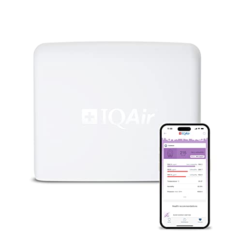 IQAir Air Quality Monitor Indoor, Swiss Design, Professional Grade, Detects PM2.5, CO2, AQI, Temperature, Humidity