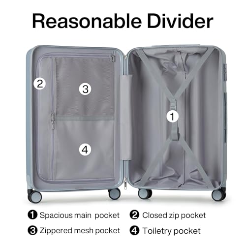 Hanke 29 Inch Luggage Suitcases With Spinner Wheels Lightweight PC hardside Rolling Suitcase With Travel Lock, Checked-Large 29-Inch(Blackish Green)