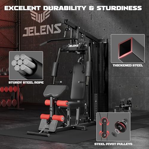 Home Gym, Multifunctional H11 Home Gym Equipment, Workout Station with 150LBS Weight Stack