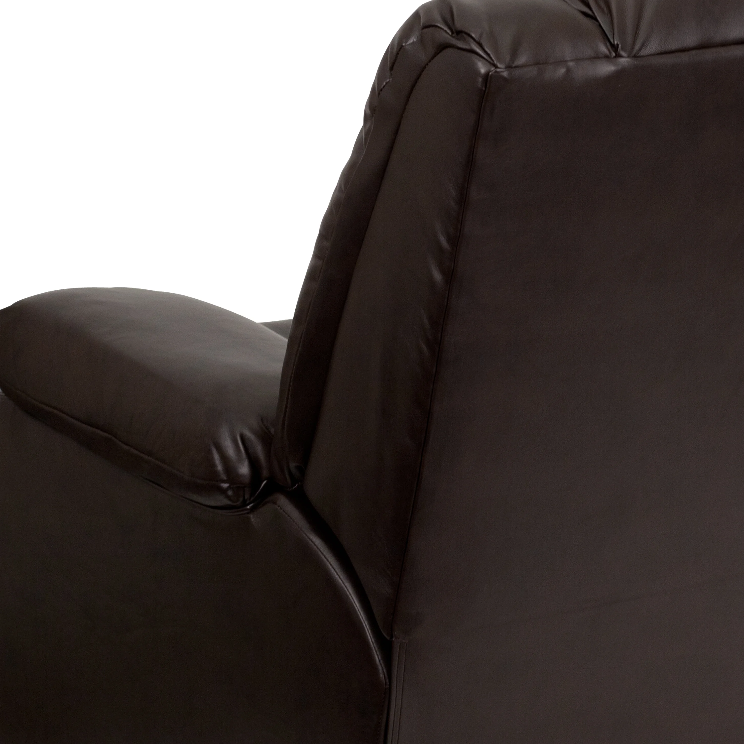 Flash Furniture Kyle Plush Brown LeatherSoft Lever Rocker Recliner with Padded Arms