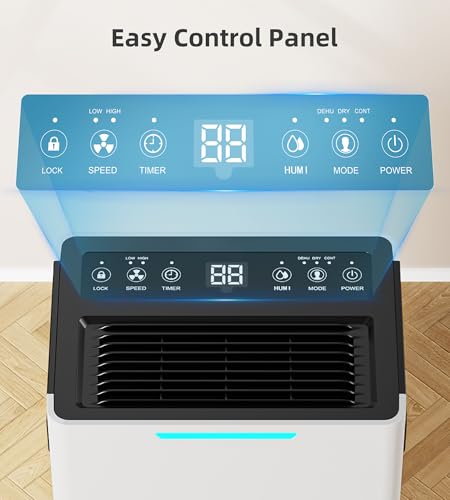 1500 Sq. ft Dehumidifier for Basement and Large Room, 21 Pints Dehumidifiers for Home with Drain Hose, Intelligent Humidity Control, 3 Modes
