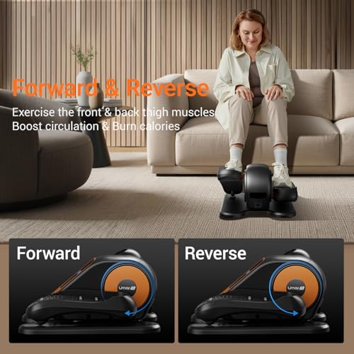 Under Desk Elliptical Machine, Ellipse Leg Exerciser for Seniors, Quiet & Portable Electric Seated Eclipse Exercise Training Machine with Remote
