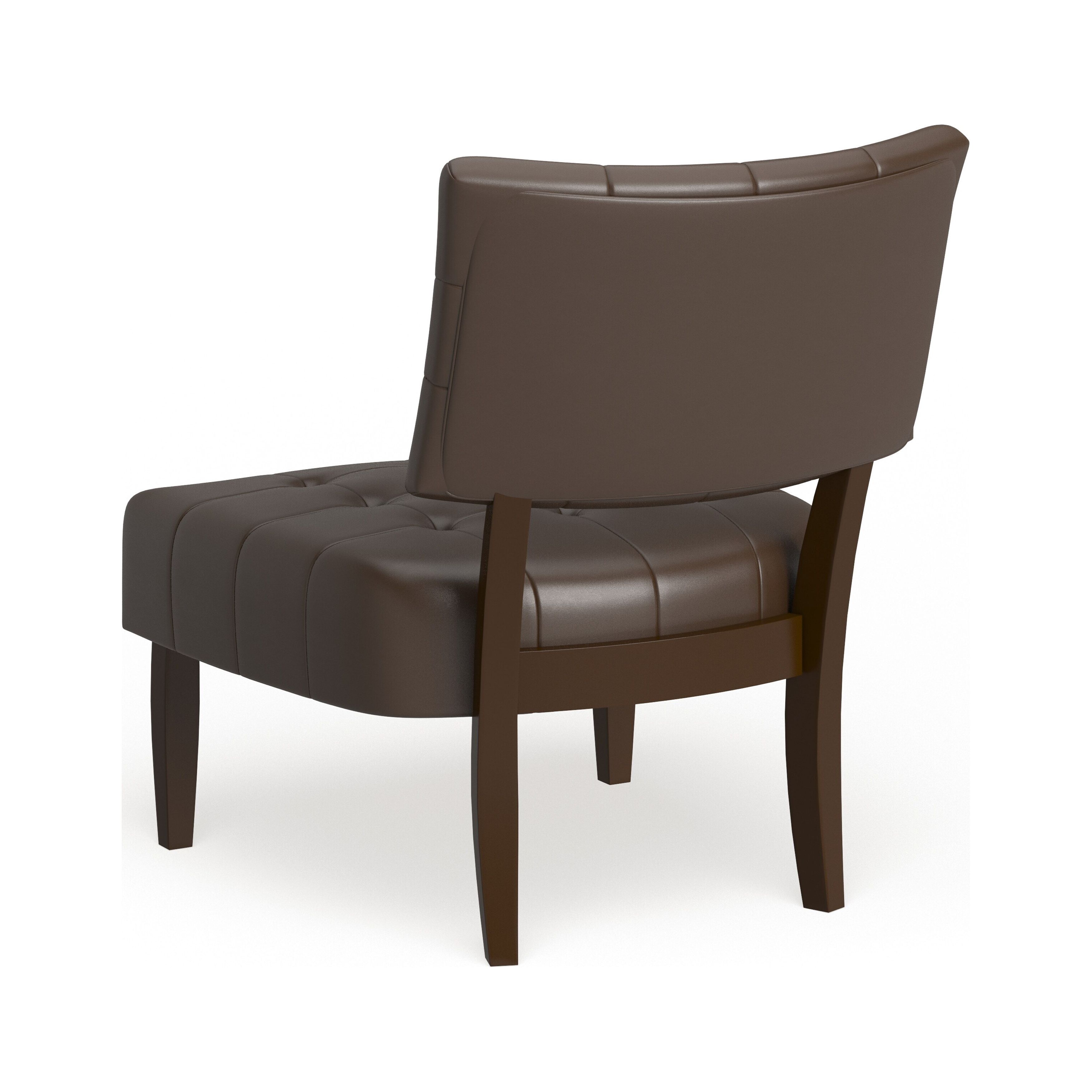 Porch & Den  McRee Tufted Slipper Chair Accent Chairs, Slipper Chair Brown