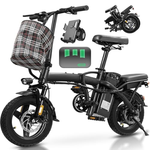 Electric Bike for Adults Teens, Commuter City Foldable ebike with 560W Motor and 48V Battery, 24MPH 3-Level Assist, Dual Disc Brakes
