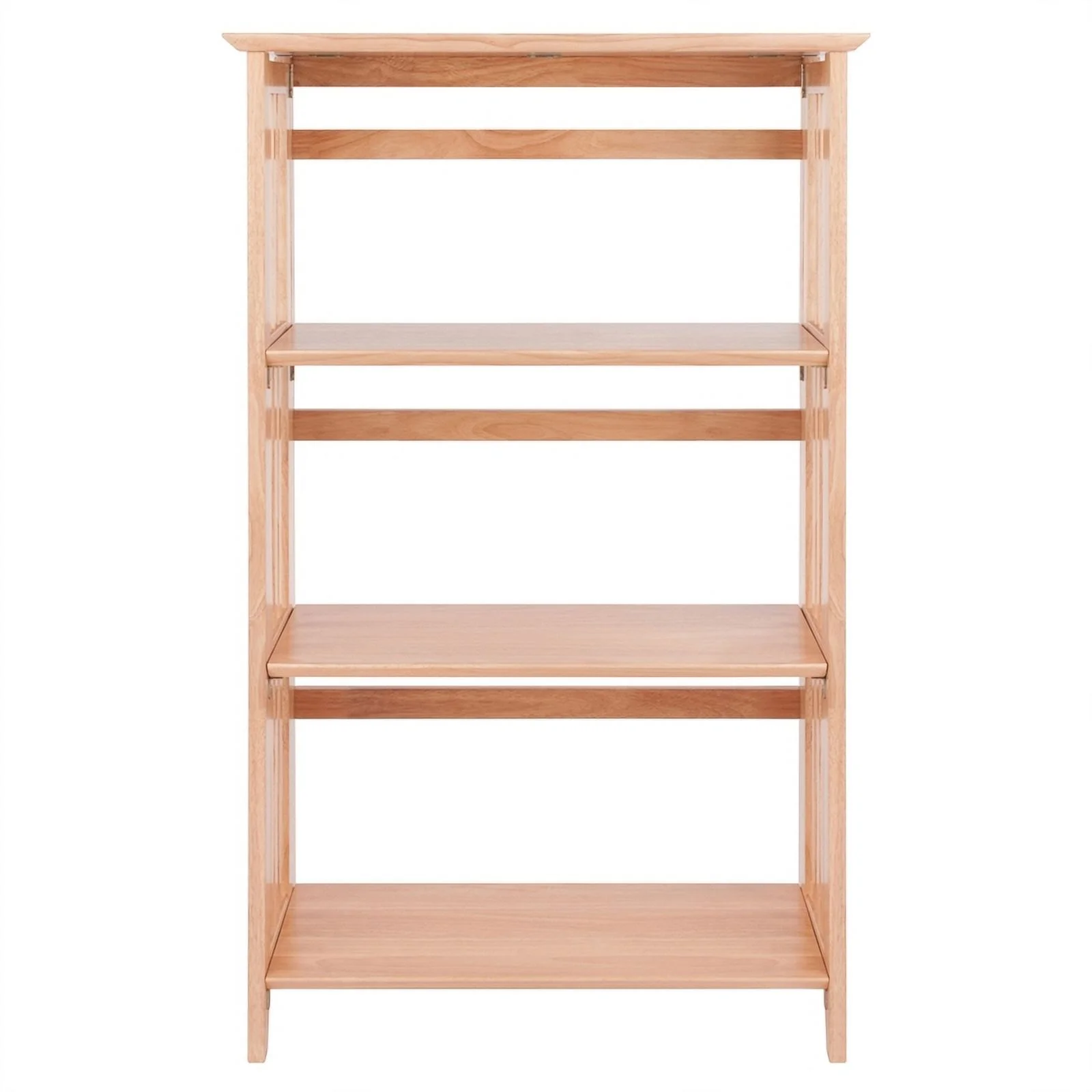 Bowery Hill 4-Tier Transitional Wood Folding Bookcase in Natural