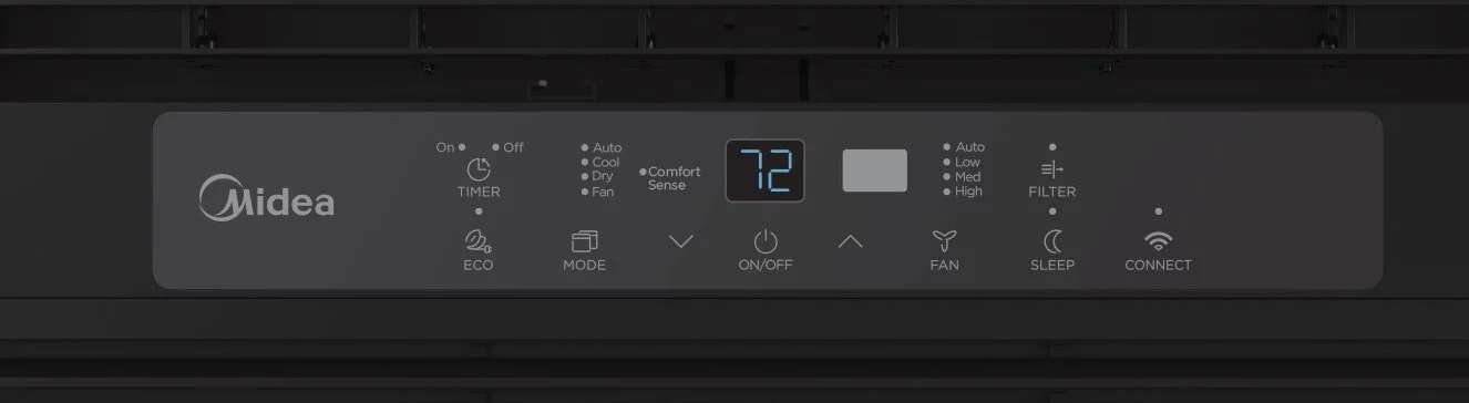 Midea 10,000 BTU 115V Smart Window Air Conditioner with Comfort Sense Remote, Black, MAW10S1WBL