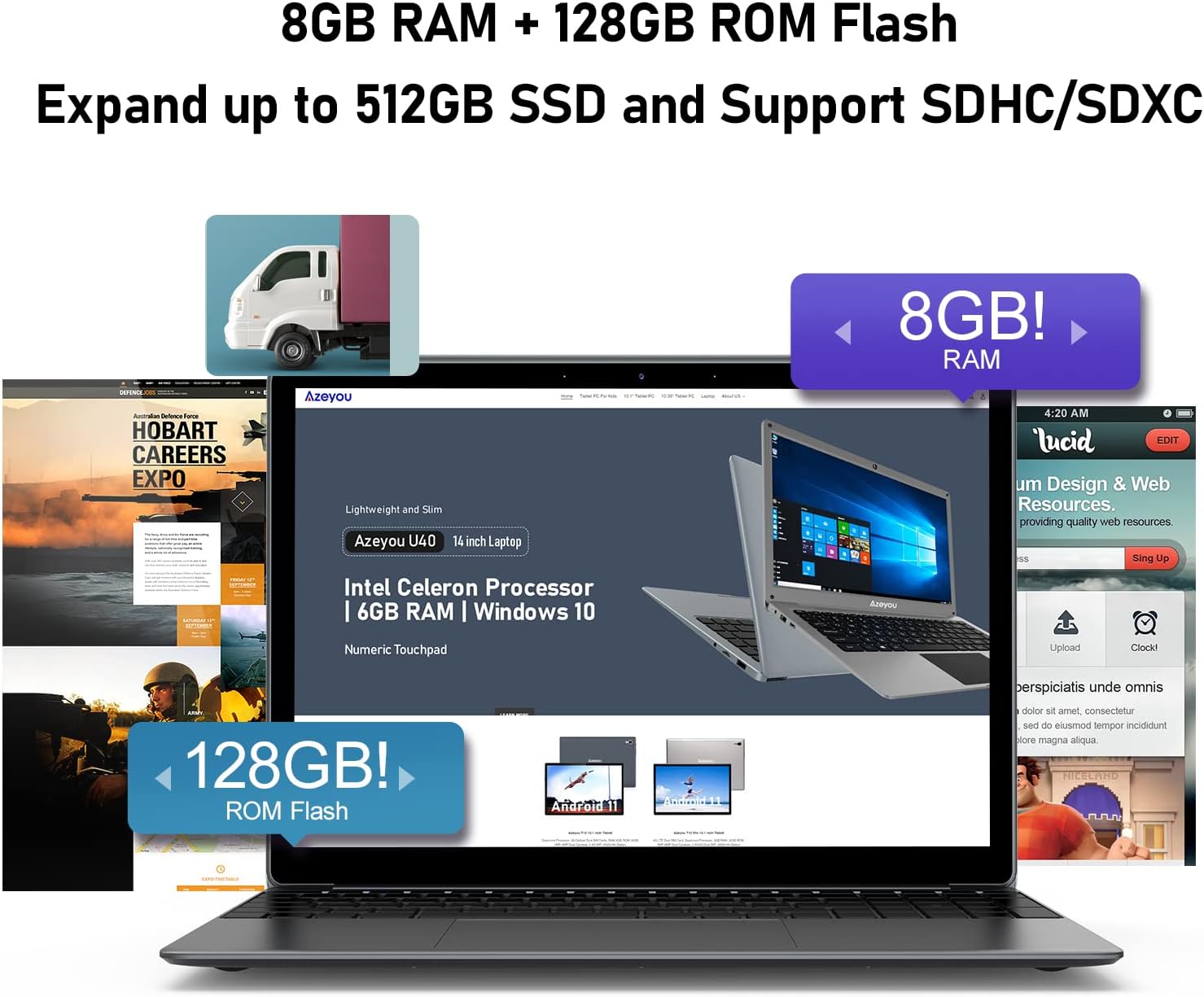15.6 inch Laptop, up to 2.6GHz Quad core N4120 Processor, 8GB RAM,128GB ROM, 1920 x 1080 Full HD Display, 2MP Webcam