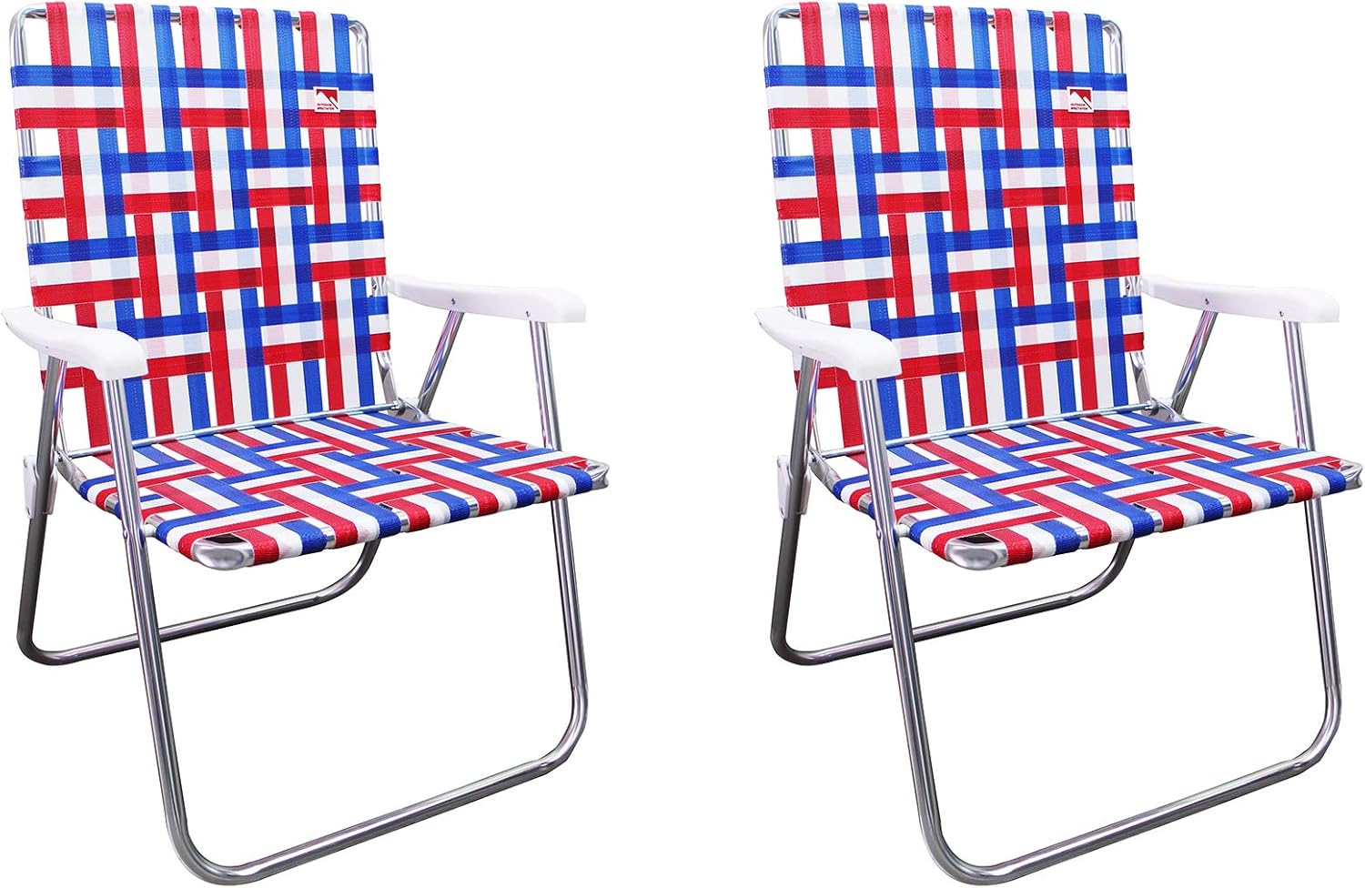 Outdoor Spectator (2-Pack) Classic Reinforced Aluminum Webbed Folding Lawn/Camp Chair (Blue)