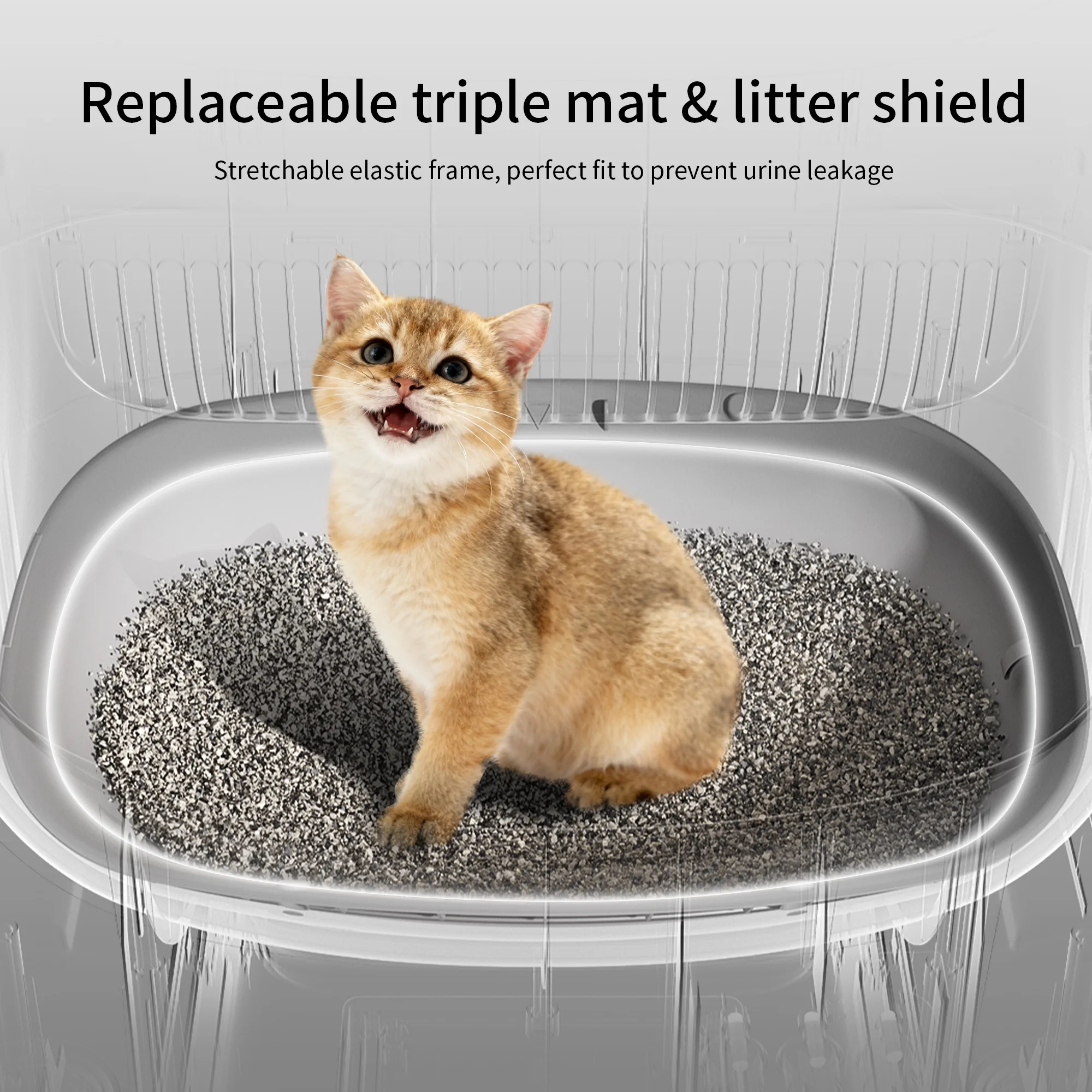 OUDOSPRS Automatic Cat Litter Box Self Cleaning, Smart Litter Box for Multiple Cats with 10 Safety Sensor Radars