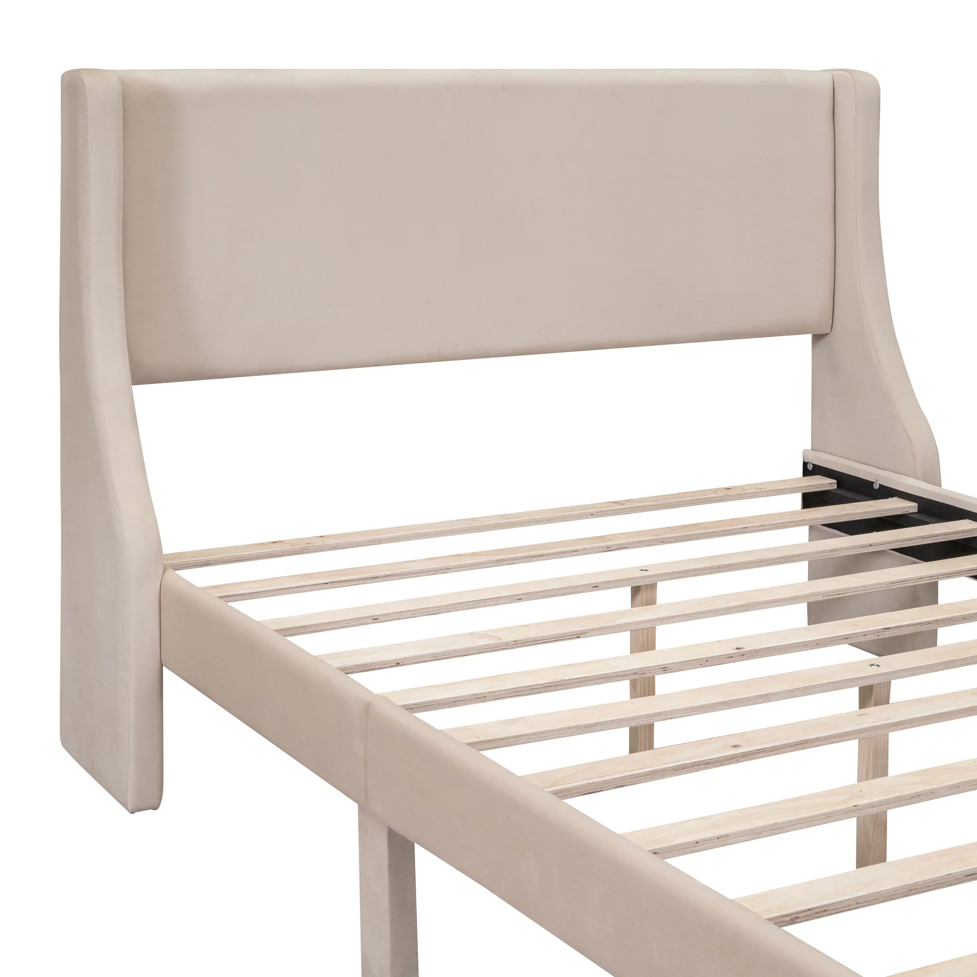 Sesslife Full Bed Frame with Storage, New Upgraded Velvet Upholstered Platform Bed with Headboard and A Big Drawer, No Box Spring Needed