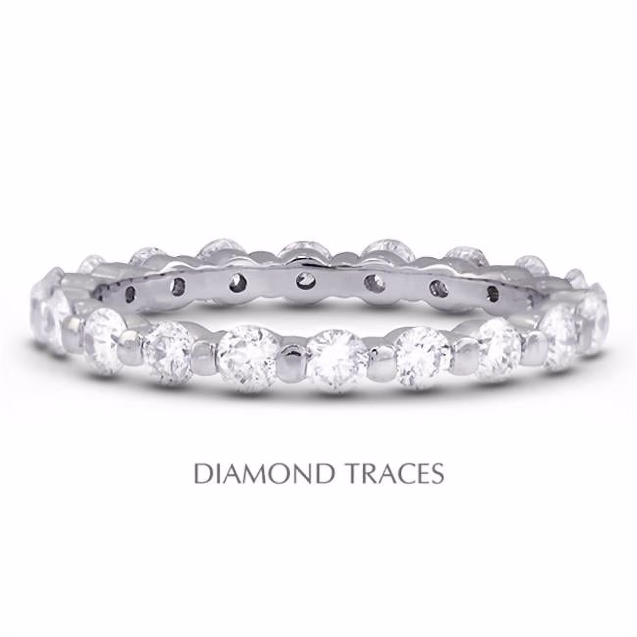 UD-EWB102-6844 Platinum 950 Bar Setting 0.96 Carat Total Natural Diamonds Classic Eternity Ring