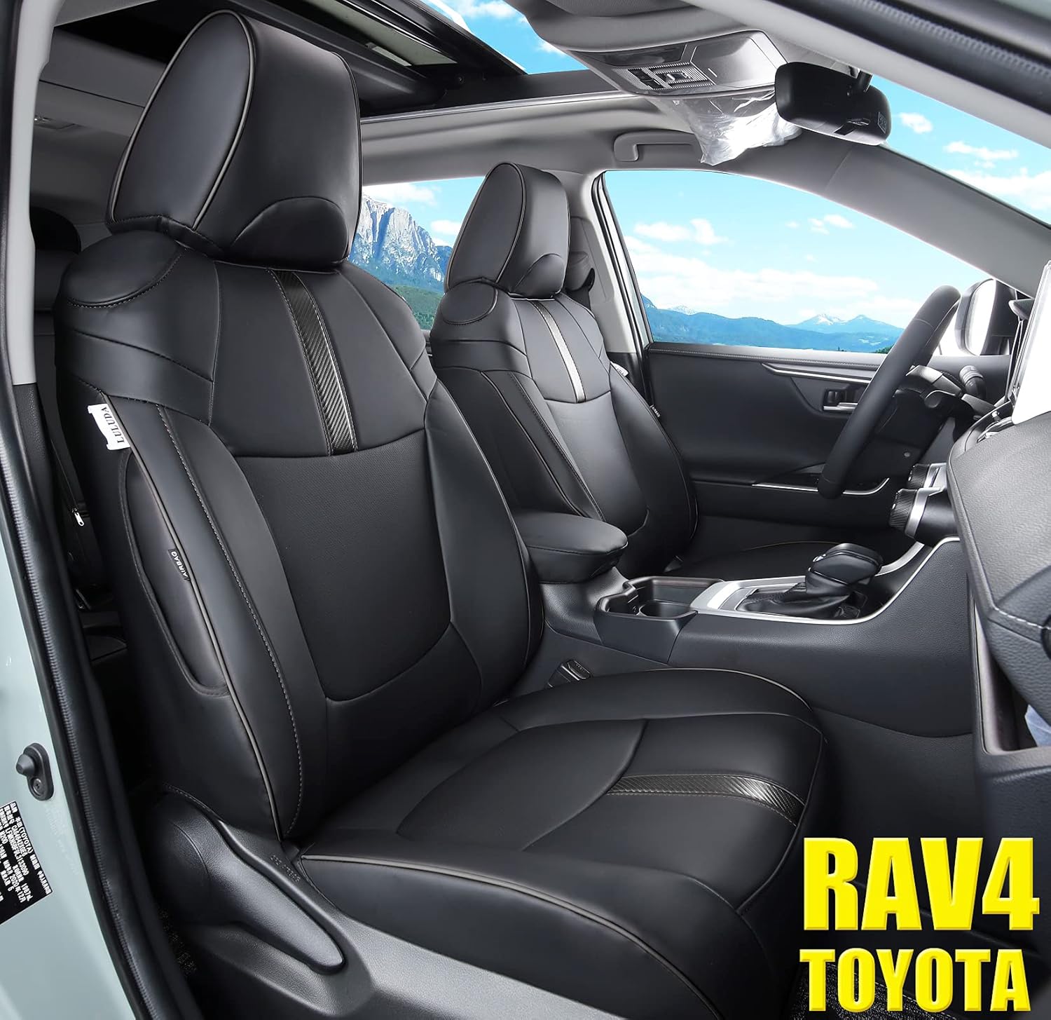 LULUDA Custom Fit RAV4 Car Seat Covers Fit for 2019 2020 2021 2022 Toyota RAV4 LE Limited XLE Premium with Waterproof Faux Leather (LU01-XLE, Black