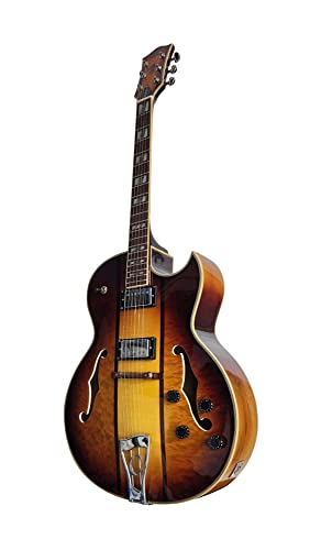 IYV 6 String Semi-Hollow-Body Electric Guitar, Right, Natural (IJZ-500 NA)