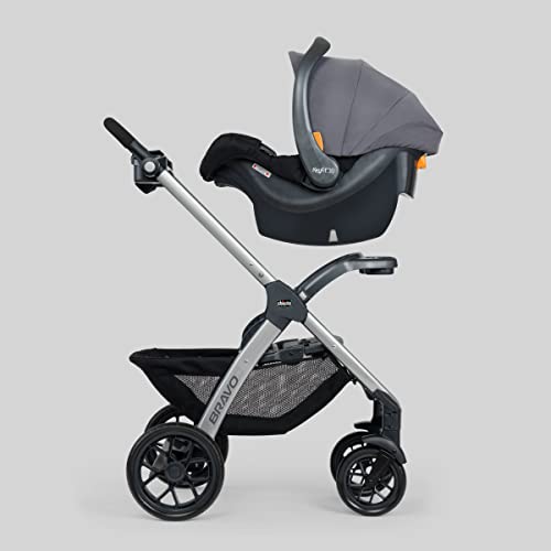 Chicco Bravo 3-in-1 Trio Travel System, Quick-Fold Car Seat and Stroller Combo with KeyFit 30 for Infant | Brooklyn/Navy