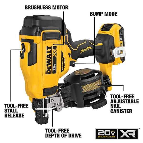 DeWalt 20V MAX Lithium-Ion 15-Degree Cordless Roofing Nailer Kit - Shop Hardware Tools Online Store
