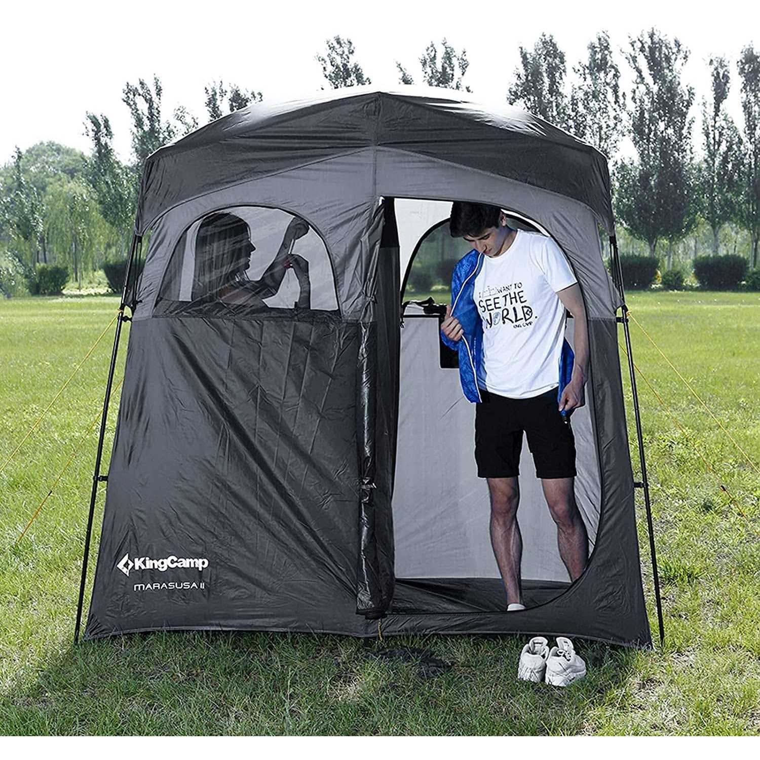 KingCamp Camping Shower Tent, Portable Privacy 2 Room - Sports Supplies Online Store