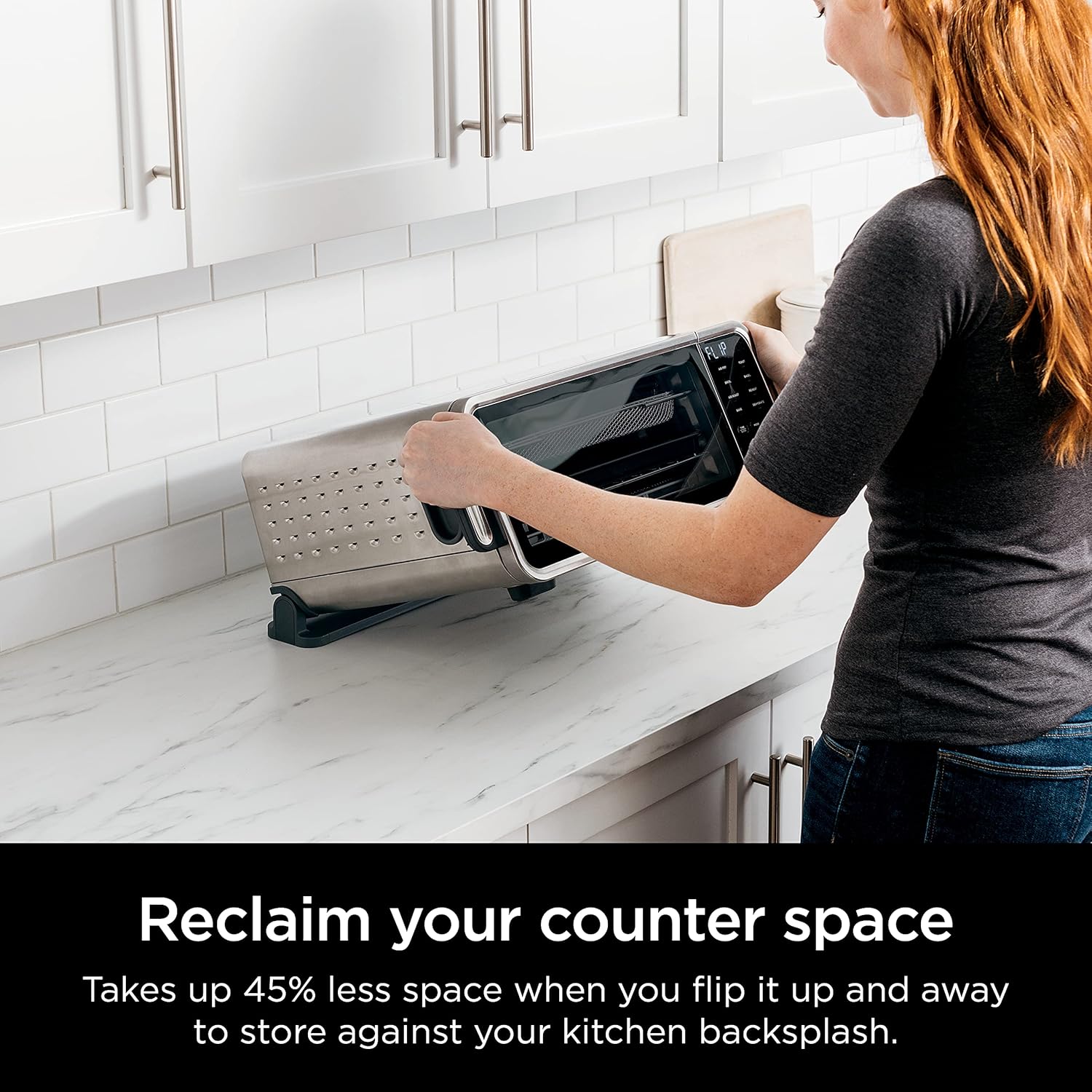 Ninja SP201 Digital Air Fry Pro Countertop 8-in-1 Oven with Extended Height, XL Capacity, Flip Up & Away Capability for Storage Space