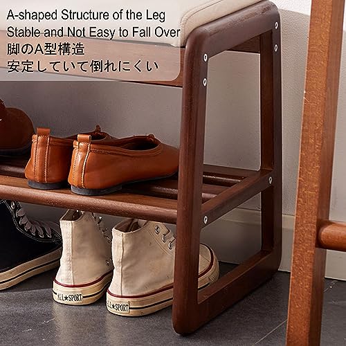 Shoe Rack for Closet Entryway Bench Shoe Storage Bench Ottoman with Storage and Seating for Living Room Bench for Bedroom End of Bed Wooden Shoe Rack