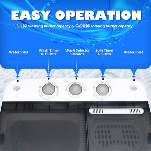 Portable washers Compact Washing Machine and Spinner Twin Tub Washer and Dryers for Home Apartment Dorms