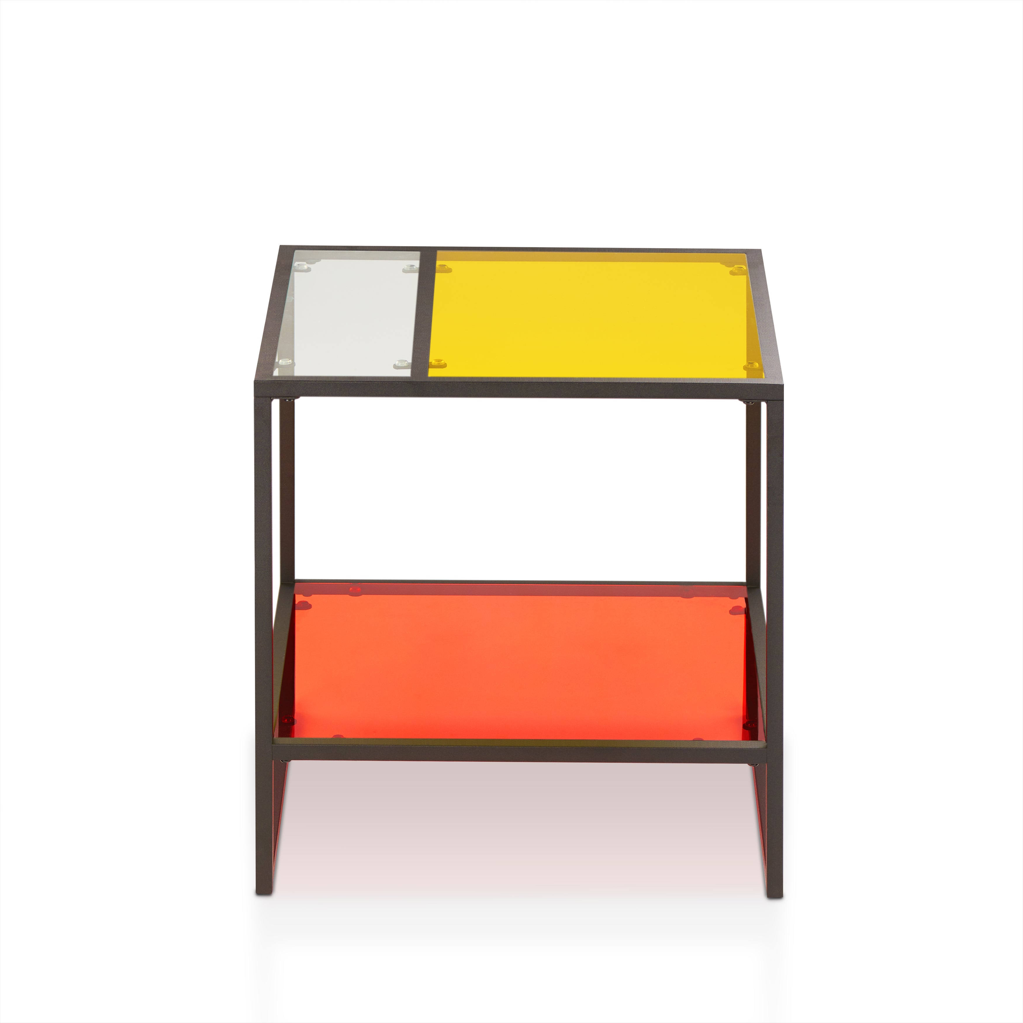 Furniture of America Serr Contemporary Multi-Color Glass Top End Table