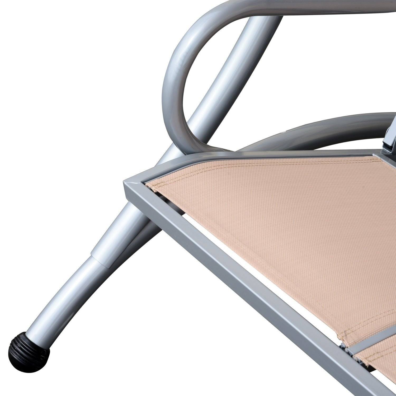 Outsunny 3 Person Steel Outdoor Patio Swing Chair with Canopy - Beige