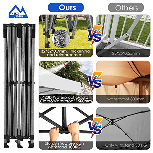 COBIZI 10x20 Heavy Duty Pop up Canopy Tent with 6 sidewalls Easy Up Commercial Outdoor Wedding Party Tents for Parties All Season Wind & Waterproof