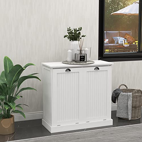 Double Tilt Out Trash Cabinet Laundry Sorter Cabinet Free Standing Laundry Cabinets and Storage Dog Proof Recycling Cabinet Kitchen Island with