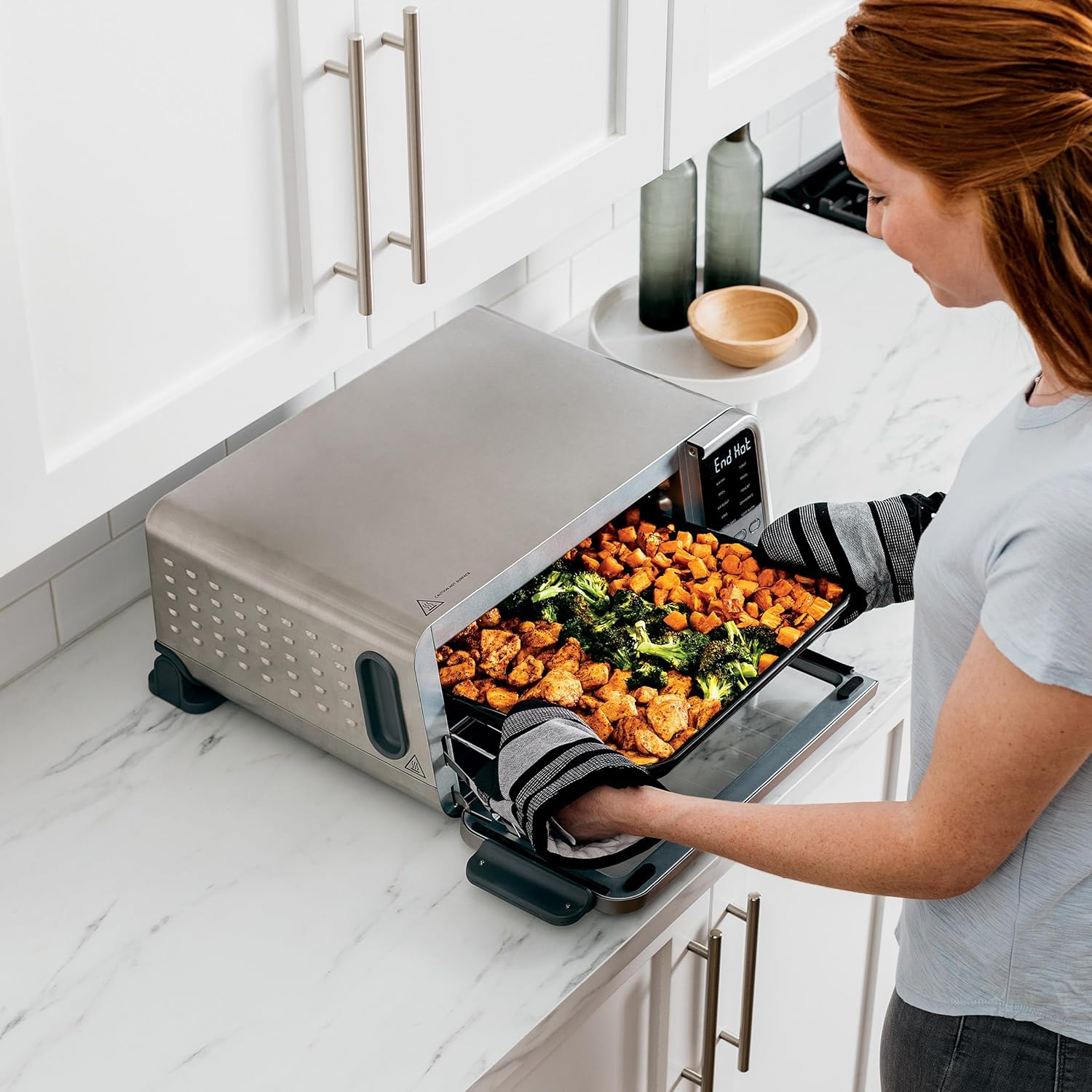 Ninja FT205CO Digital Air Fry Pro Countertop 10-in-1 Oven w/Extended Height, XL Capacity, Flip Up & Away Storage, with Air Fry Basket, Sheet Pan