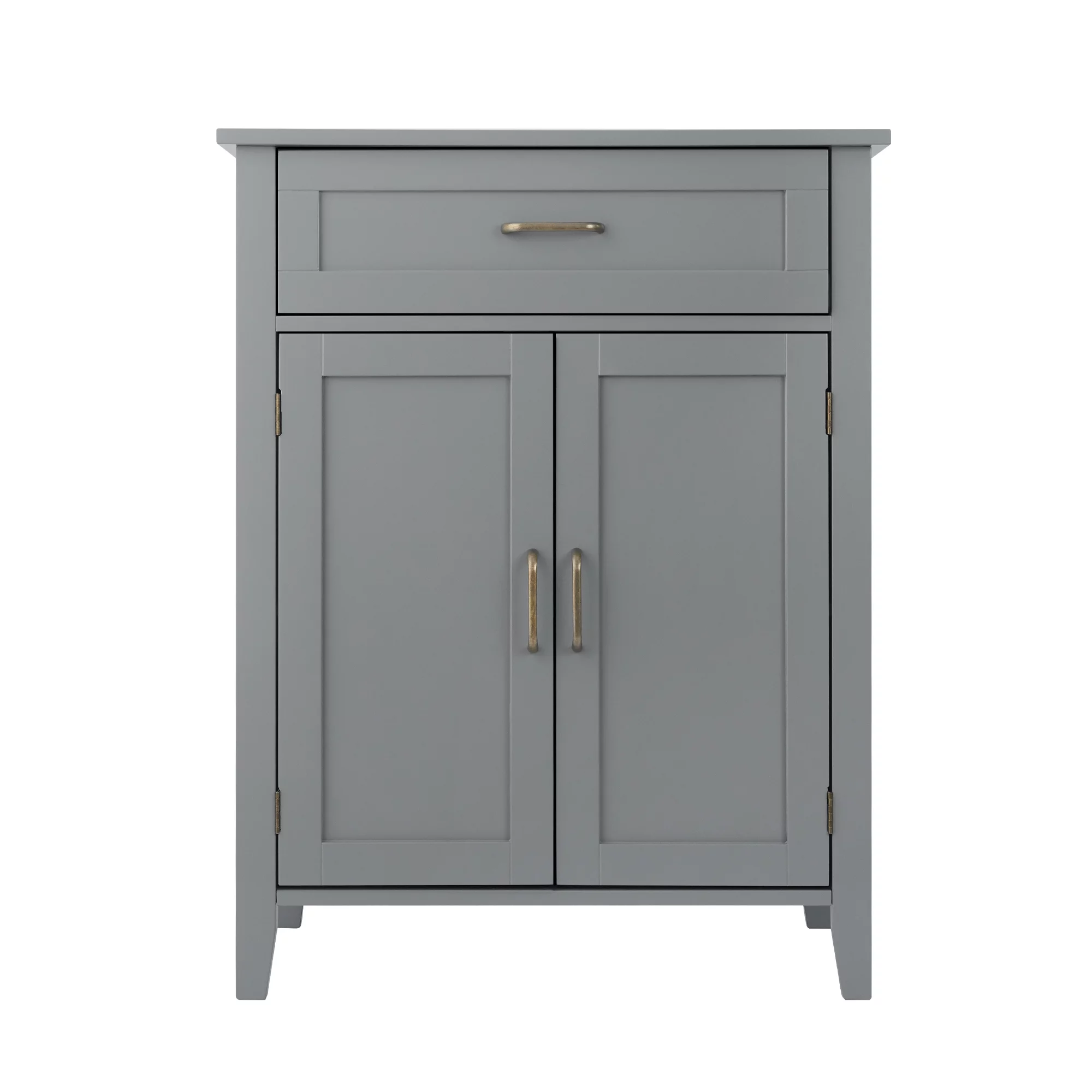 Teamson Home Mercer Mid Century Modern Wooden Floor Storage Cabinet, Gray