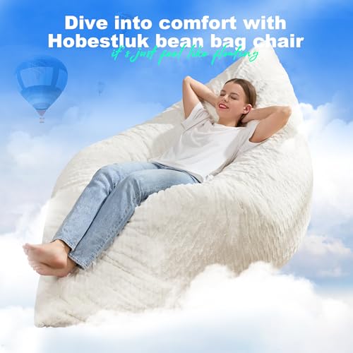 Hobestluk 3 in 1 Bean Bag Chair Giant Bean Bag Chairs Convertible Bean Bag Floor Cushion with Machine Washable Cover