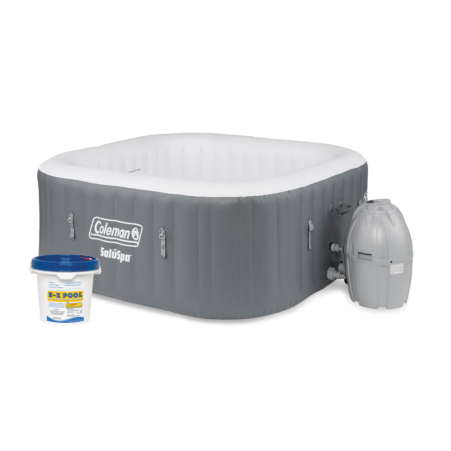 Coleman SaluSpa 4 Person Inflatable Hot Tub with EZ Spa Algaecide Treatment