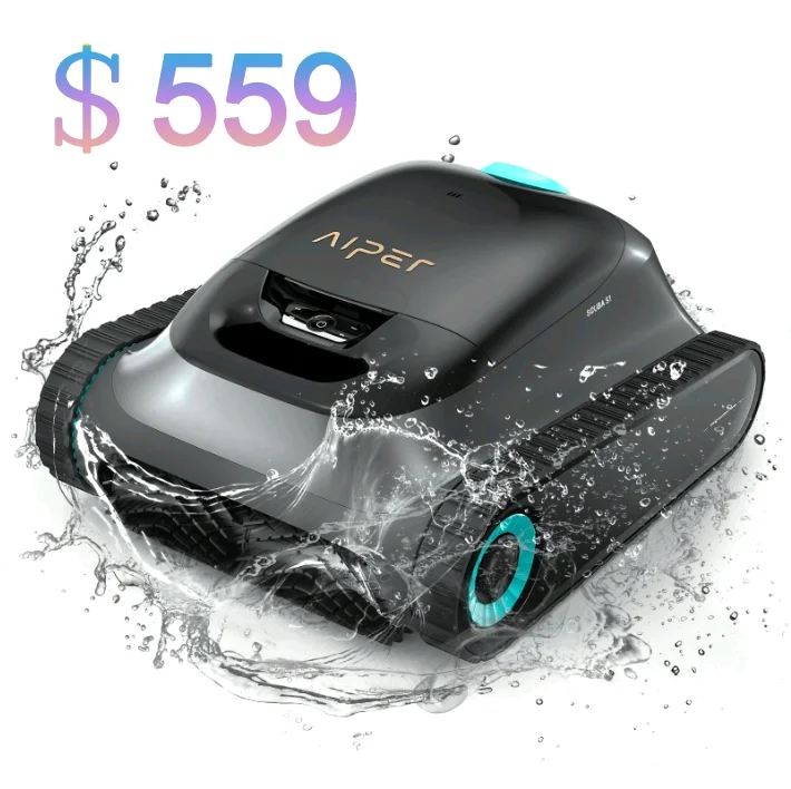 AIPER Scuba S1 Cordless Robotic Pool Vacuum Cleaner Pool Robot with Wall Climbing for Inground Pools Floors Walls and Waterlines 2024 CES Award