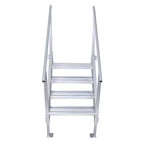 Extreme Max 3005.4333 Jumbo-Tread Universal Mount Dock Stairs with Railing - 5-Step