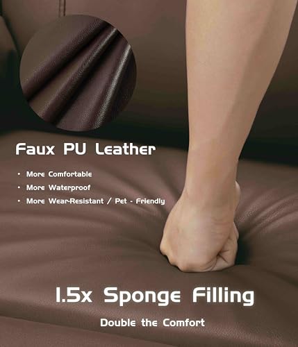 GarveeHome Power Lift Recliner Chair - Heat and Massage, Faux PU Electric Lift Recliner for Elderly & Mobility Impaired, Adjustable Back and Legs