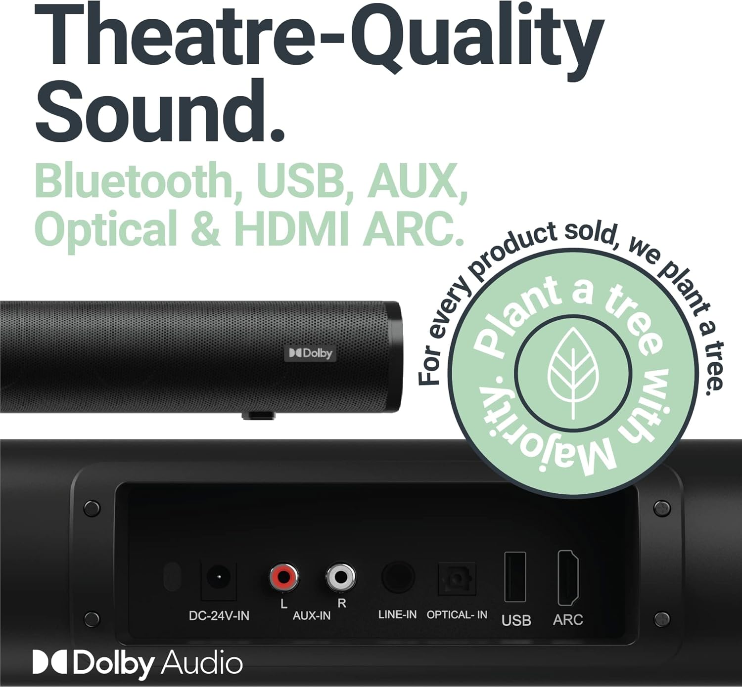 MAJORITY Everest 5.1 Dolby Audio Surround Sound System with Soundbar | 300 WATT with Wireless Subwoofer | Rechargeable Detachable Satellite Speakers