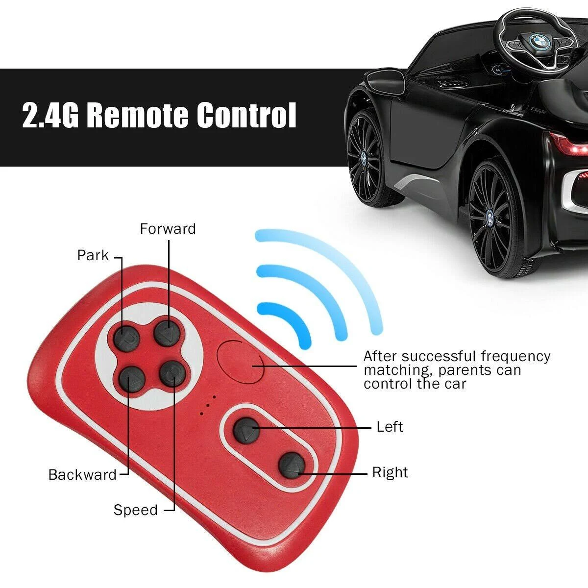 12V Licensed BMW i8 Kids Ride on Car- Black
