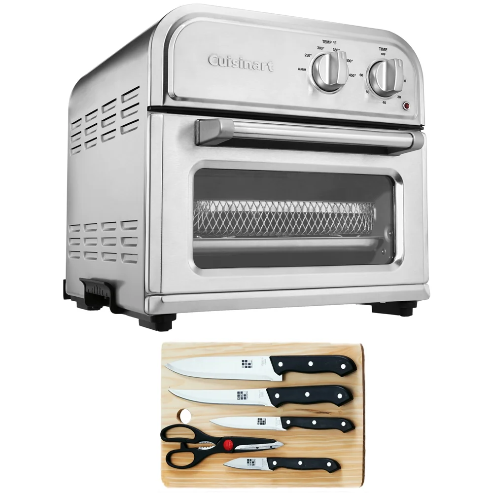 Cuisinart High-Efficiency Air Fryer Silver AFR-25 with Home Basics 5-Pieces Knife Set with Cutting Board