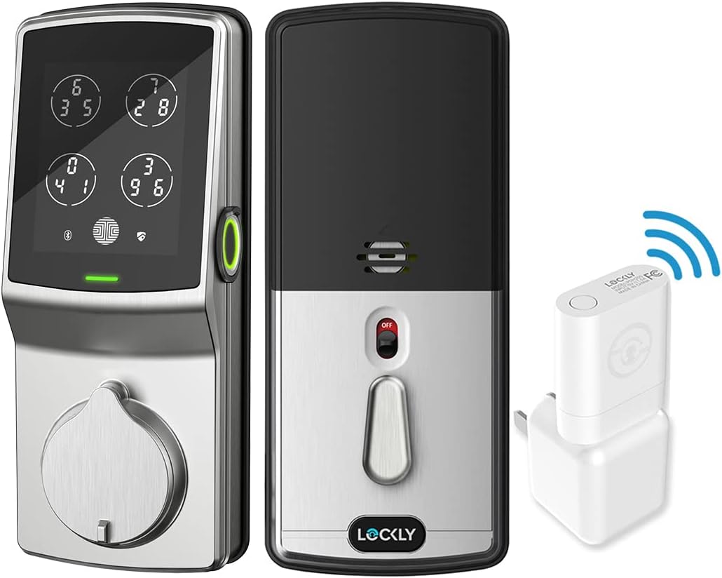 LOCKLY Secure Pro Smart Lock Fingerprint Door Lock, Touchscreen Keypad Deadbolt Door Lock, Keyless Entry Door Lock