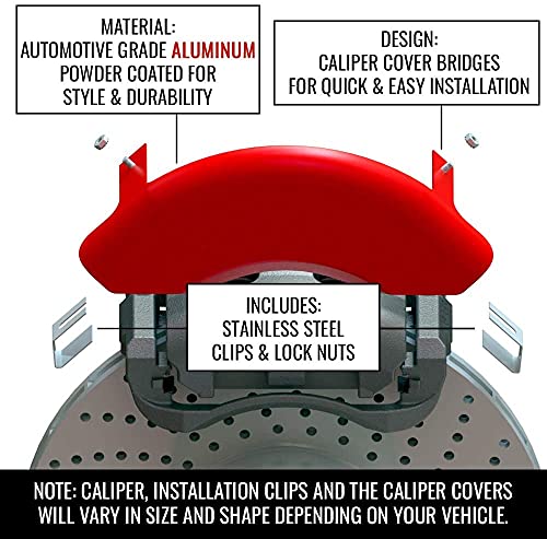MGP Caliper Covers - Brake Caliper Covers 2018-2023 Honda Accord - Front and Rear Set - Red
