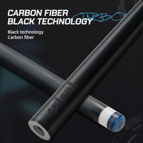 CRICAL Carbon Fiber Pool Cue Stick 58" Billiard Cue Sticks Professional Low Deflection Pool Sticks with 3/8 * 8 Pin Joint and 12.5mm Tip
