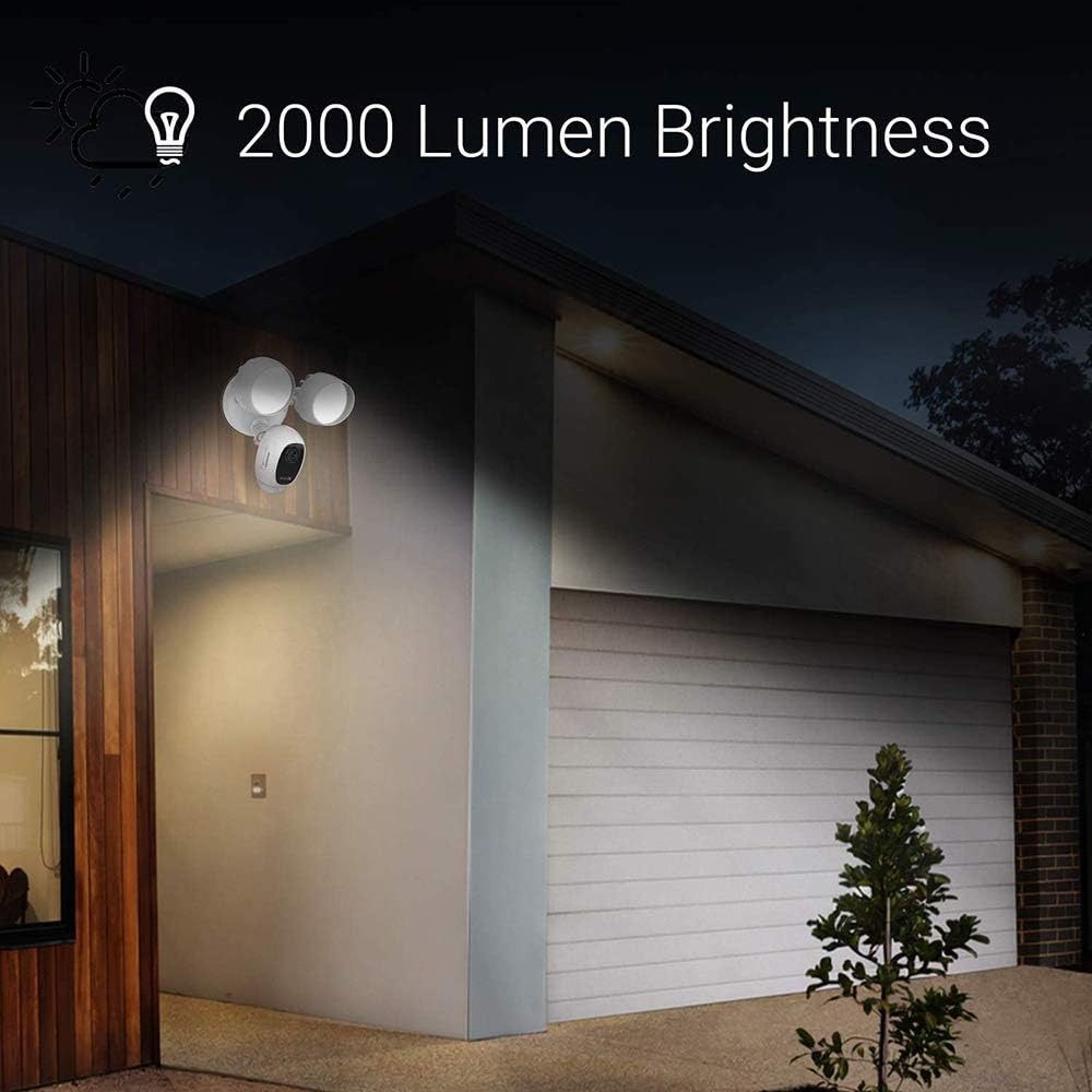 EZVIZ Floodlight Security Camera WiFi, H.265, PIR Motion Detection, 1080P Live View, Siren Alarm, Starlight Color Night Vision, Two-Way Audio