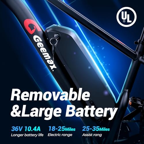 Geemax Electric Bike for Adults, 26" x 4.0 Fat Tire Ebike, 500W (Peak 750W) 36V 10.4Ah Lithium Battery Electric Bicycle, 25MPH, 21-Speed