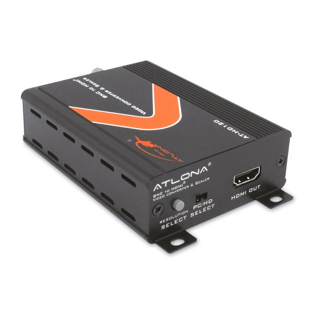 Atlona AT-HD120 Composite Video u0026 Stereo Audio to HDMI Video Format Converter / Scaler