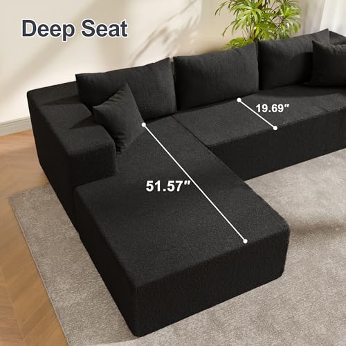 104" Sectional Couches for Living Room, Modular Sectional Sofa with Deep Seat, L-Shape Couch with Chaise, Cloud Couch for Living Room Bedroom