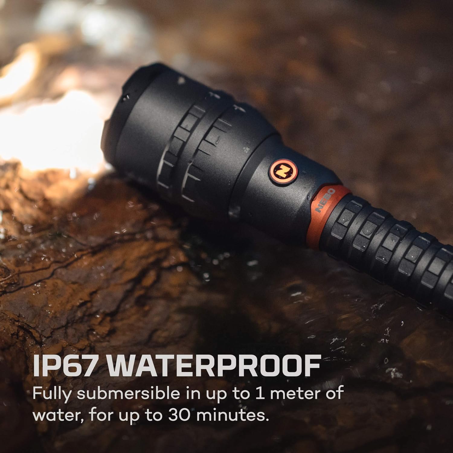 NEBO Redline 12K lumen (12000 lumen) rechargeable high power adjustable beam LED flashlight FLT-1007 with EdisonBright USB powered LED reading light