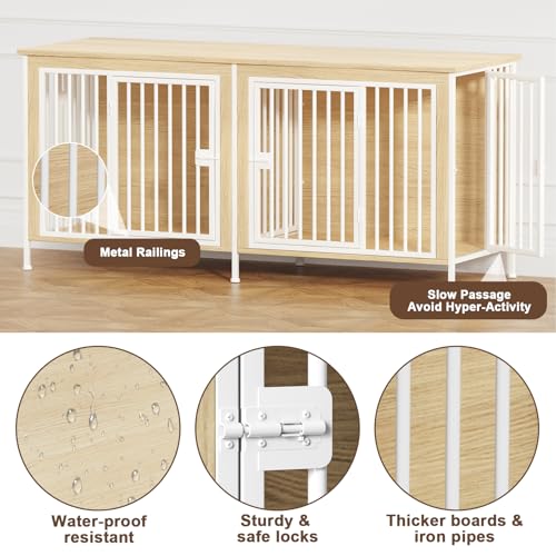 EasyCom 39.96" XL Wooden Large Dog Crate Furniture for Medium and Large Breed