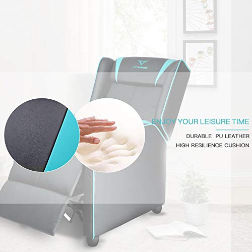 VITESSE VIT Gaming Recliner Chair Racing Style Single PU Leather Sofa Modern Living Room Recliners Ergonomic Comfortable Home Theater Seating, Blue.