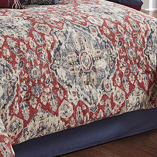 Riverbrook Home 100% Polyester Comforter Set, Queen, Hillcrest - Ivory/Gold, 9 Piece Set