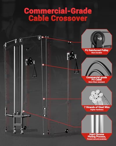 Power Cage, Multi-Functional Power Racks for Home Gym with Cable Crossover System