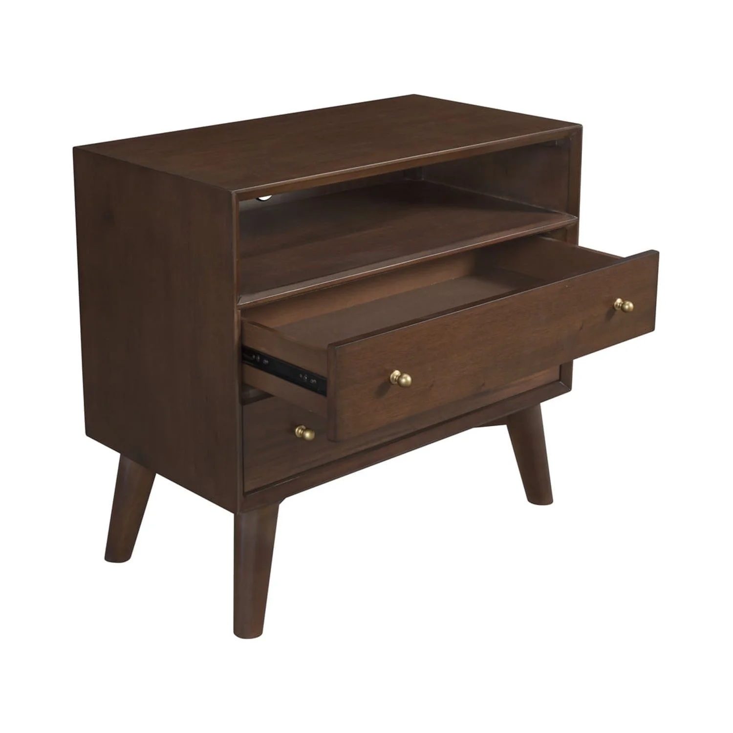 Alpine Furniture Flynn Large Nightstand in Walnut